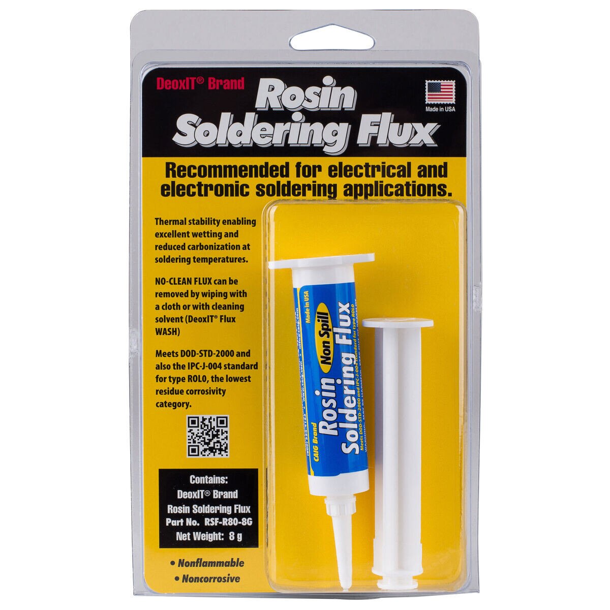 CAIG RSFR808G DeoxIT Rosin Soldering Flux Syringe 8g